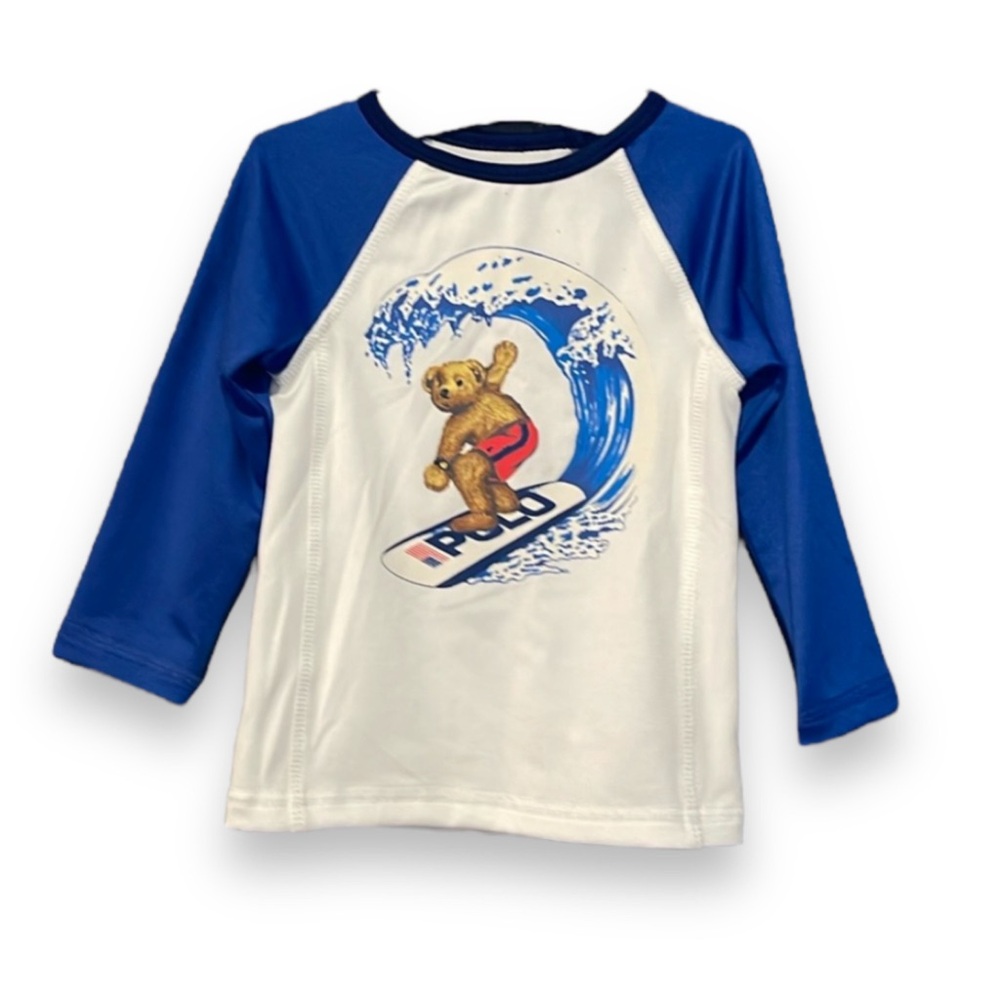 Ralph Lauren Little Boy’s Graphic Raglan-Sleeve Rashguard Swim Shirt